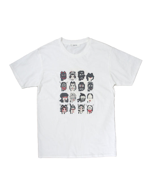 MEZAME NO THE KABUKI 刺繍TーSHIRT モノクロTYPE